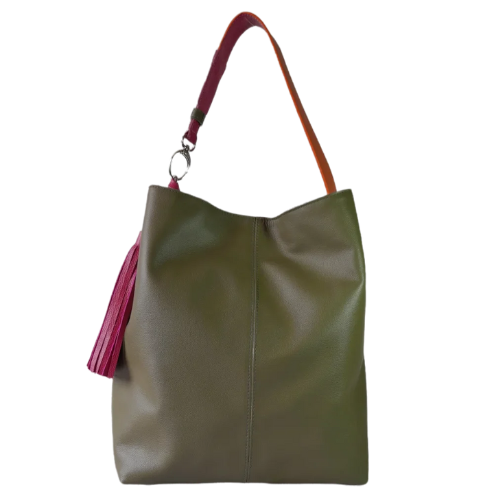 Olive Green Women's Leather Handbag - Serenity Collection