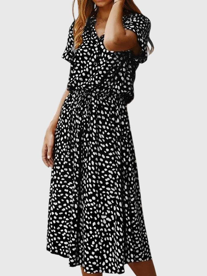 Amber - V-Neck Printed Dress