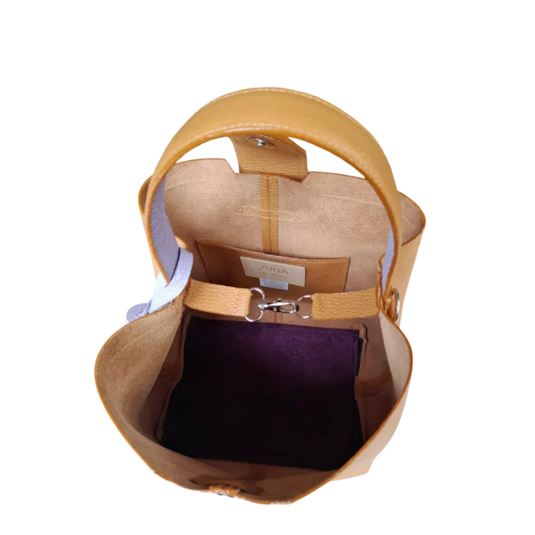 Lucia Honey-Colored Small Leather Handbag for Women