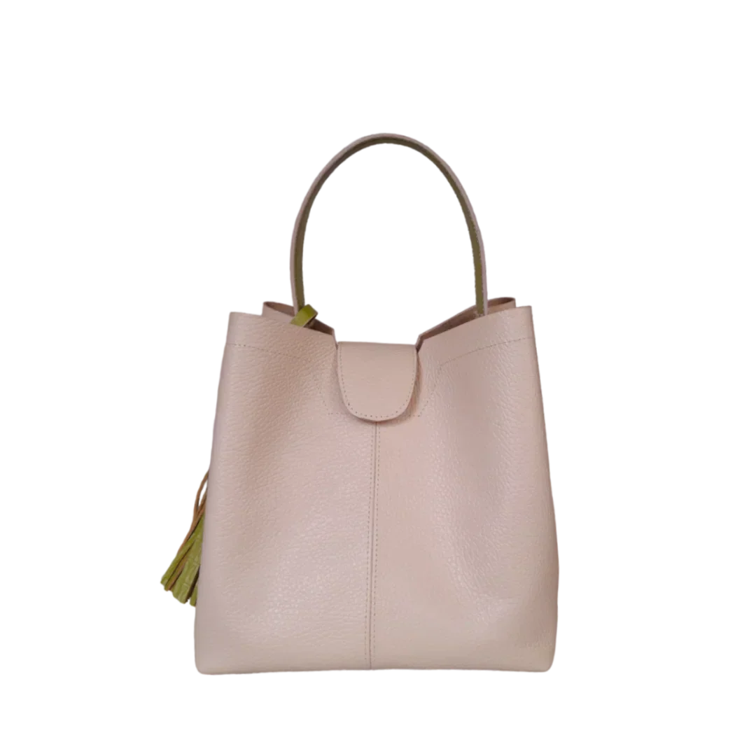 Lucia Small Nude Leather Handbag for Women