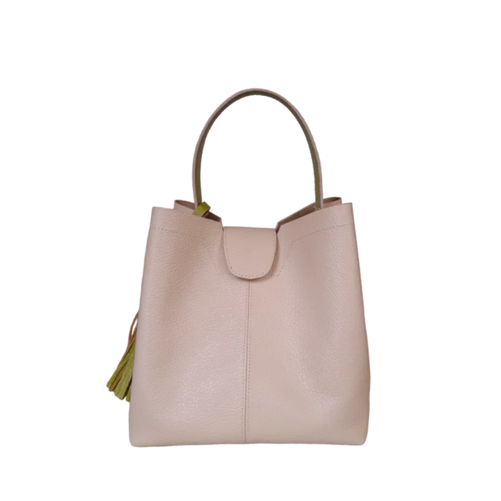 Lucia Small Nude Leather Handbag for Women