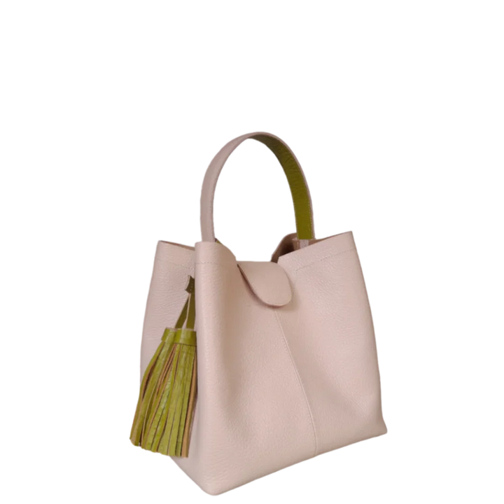 Lucia Small Nude Leather Handbag for Women