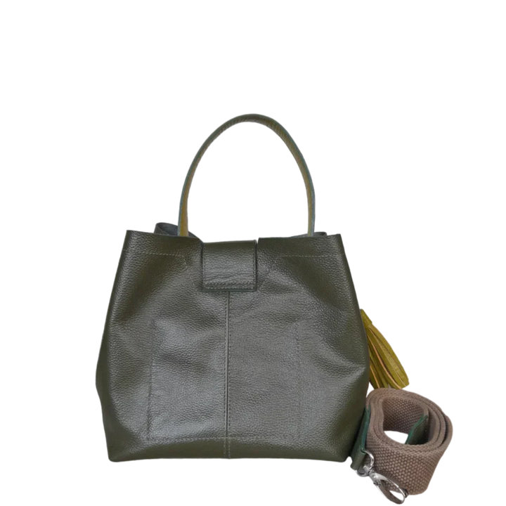 Olive Green Lucia Small Leather Handbag for Women