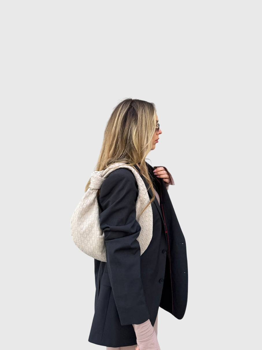 Celeste | Medium Suede Bag with Knotted Braided Detail