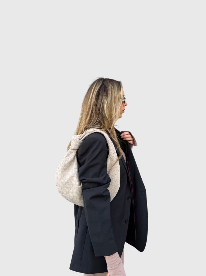 Celeste | Medium Suede Bag with Knotted Braided Detail