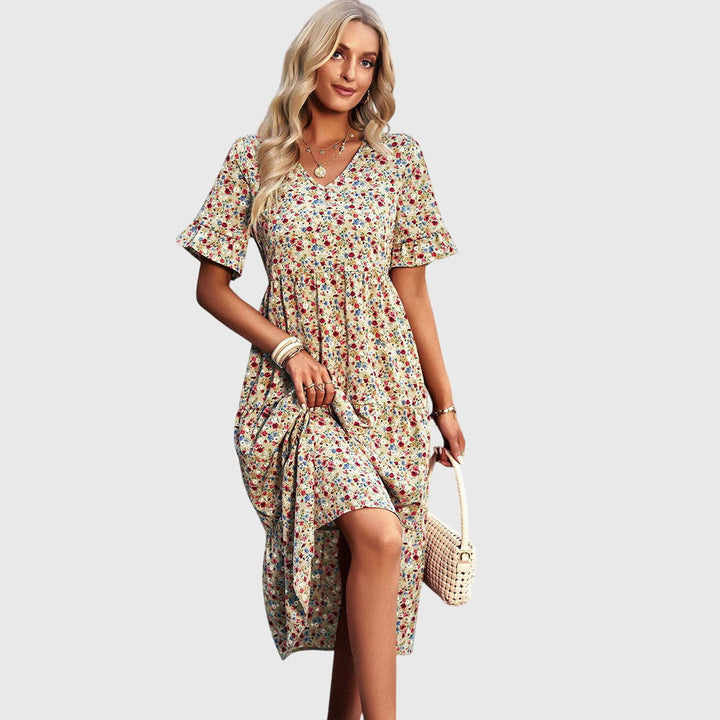 Carol - Floral Midi Dress for Summer
