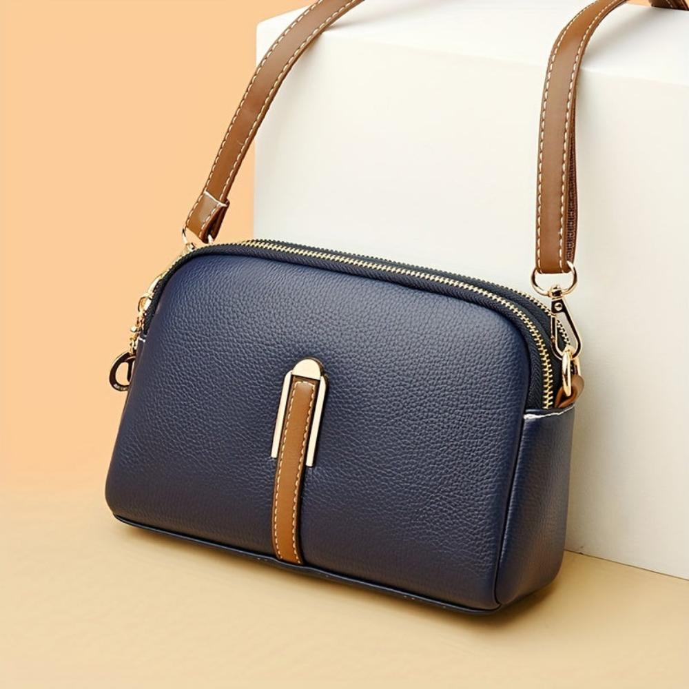 Mila Litchi Embossed Print Crossbody Bag