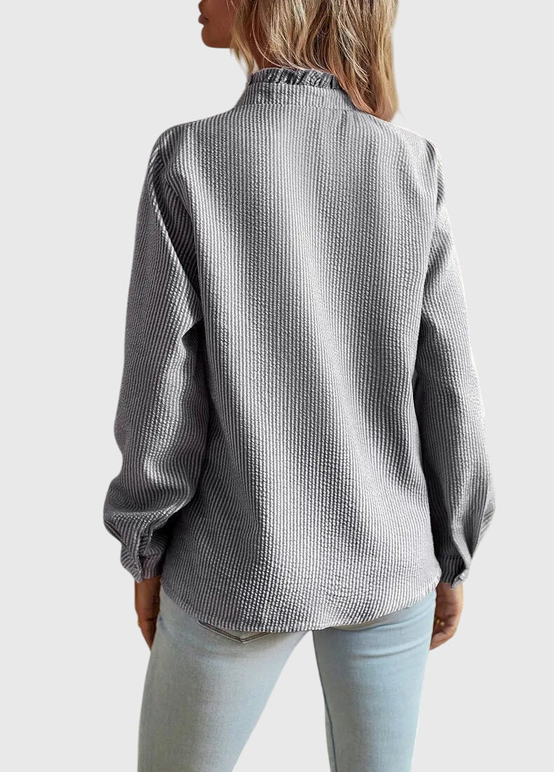 Alice - Long Sleeve Ruffle Blouse