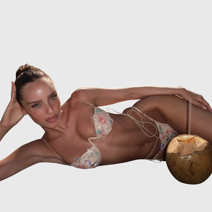 Aster | Elegant Embroidered Swimwear Set