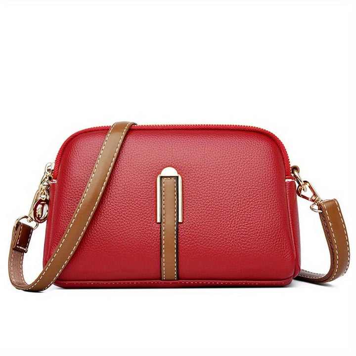 Mila Litchi Embossed Print Crossbody Bag