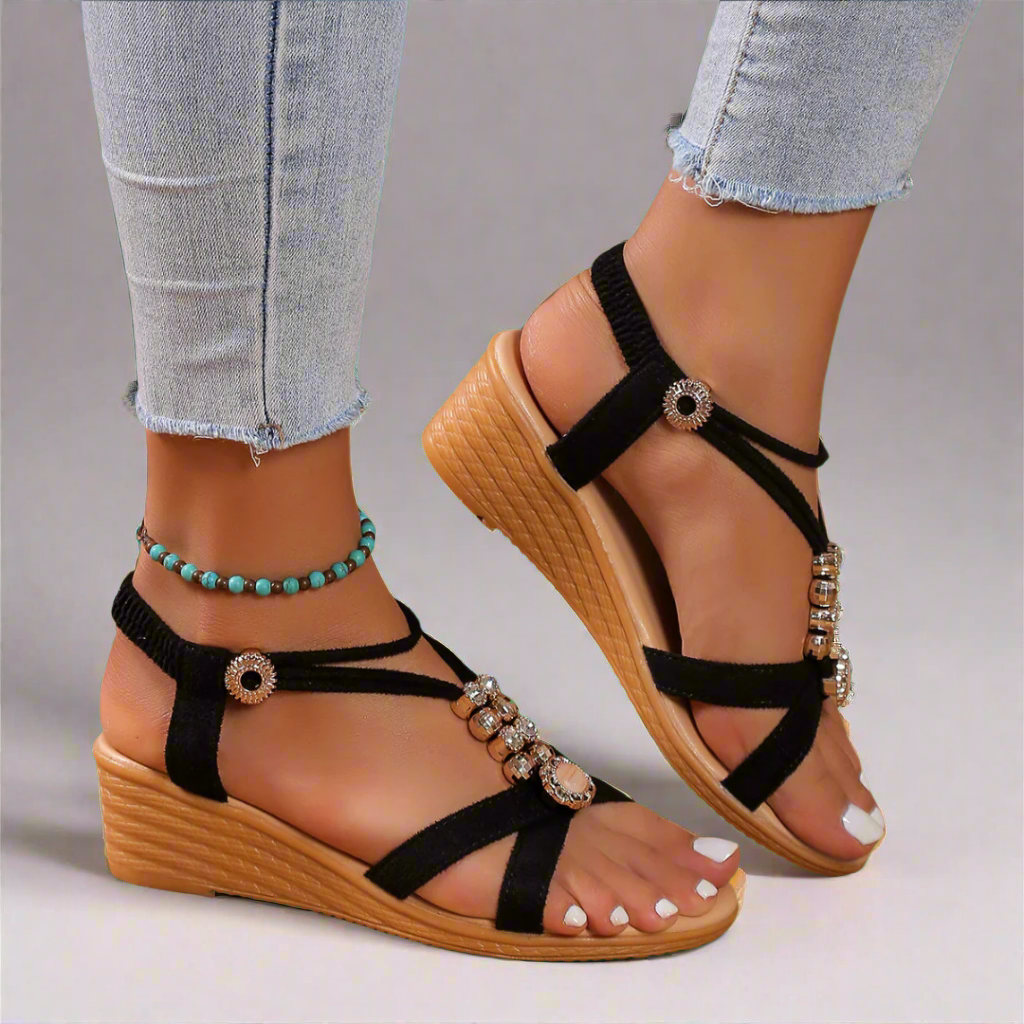 Zina™ | Ankle Strap Wedge Sandals