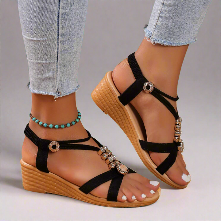 Zina™ | Ankle Strap Wedge Sandals