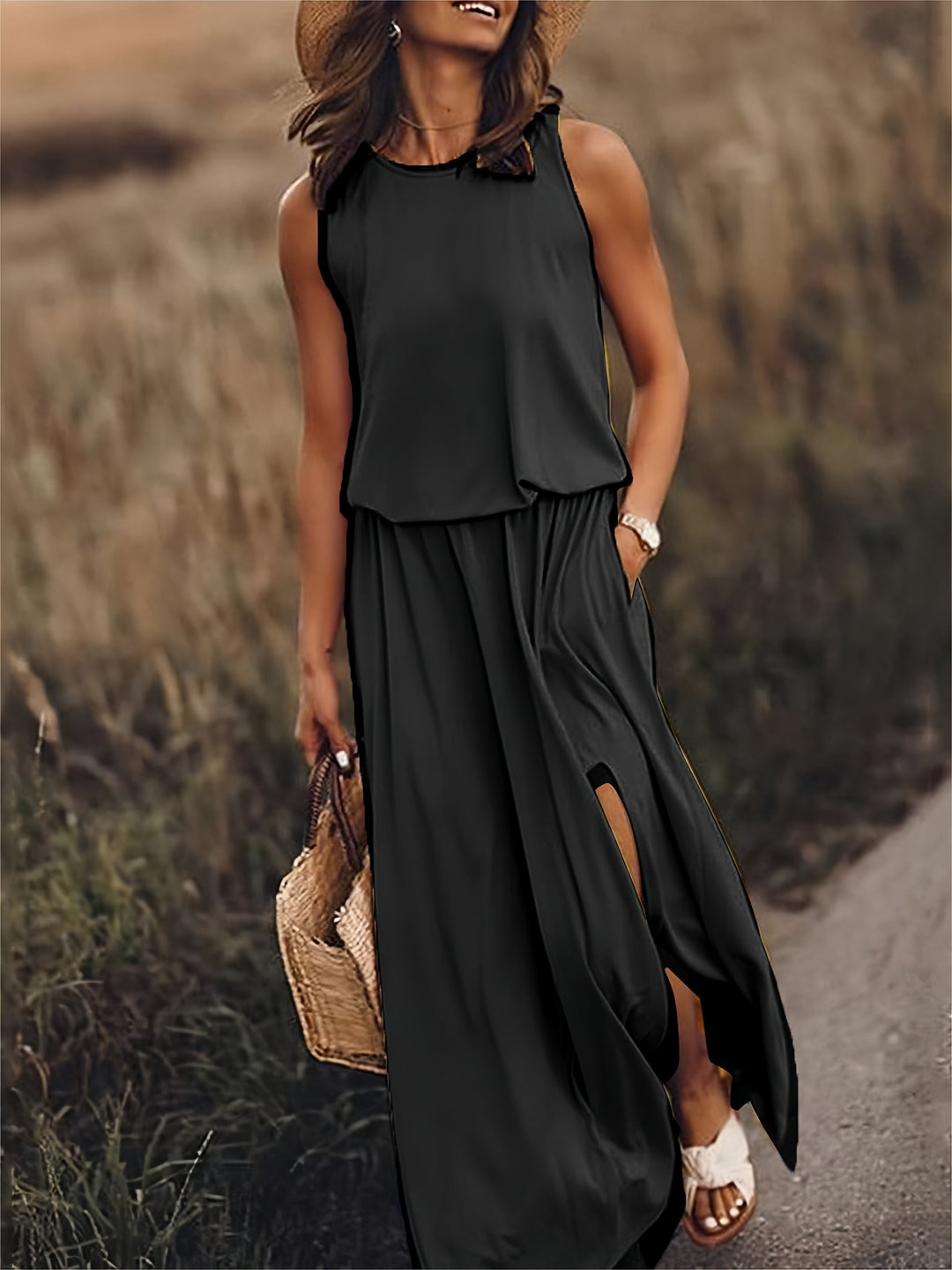 MINERVA I SLEEVELESS LONG DRESS