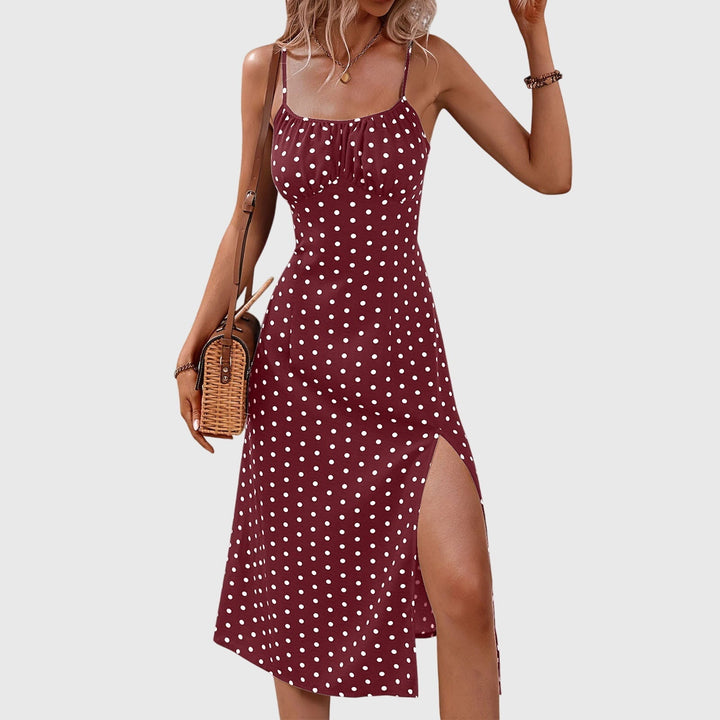 Aprille – Midi Dress with Polka Dot Print