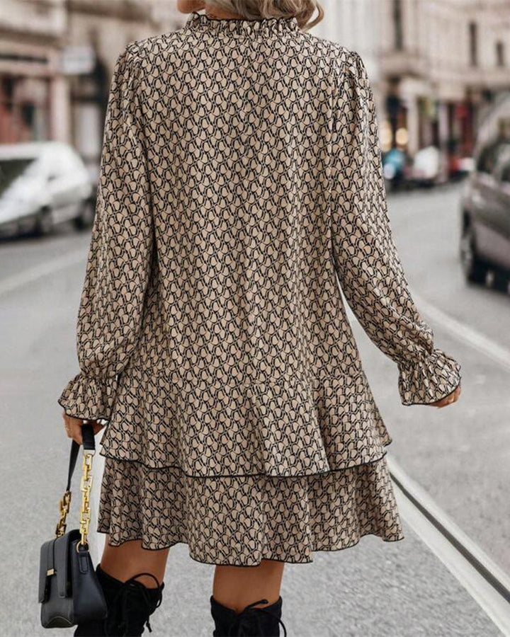 LAVINIA I LONG-SLEEVED PRINTED DRESS