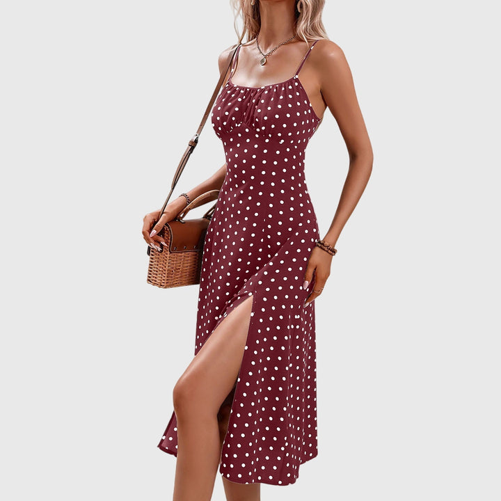 Aprille – Midi Dress with Polka Dot Print