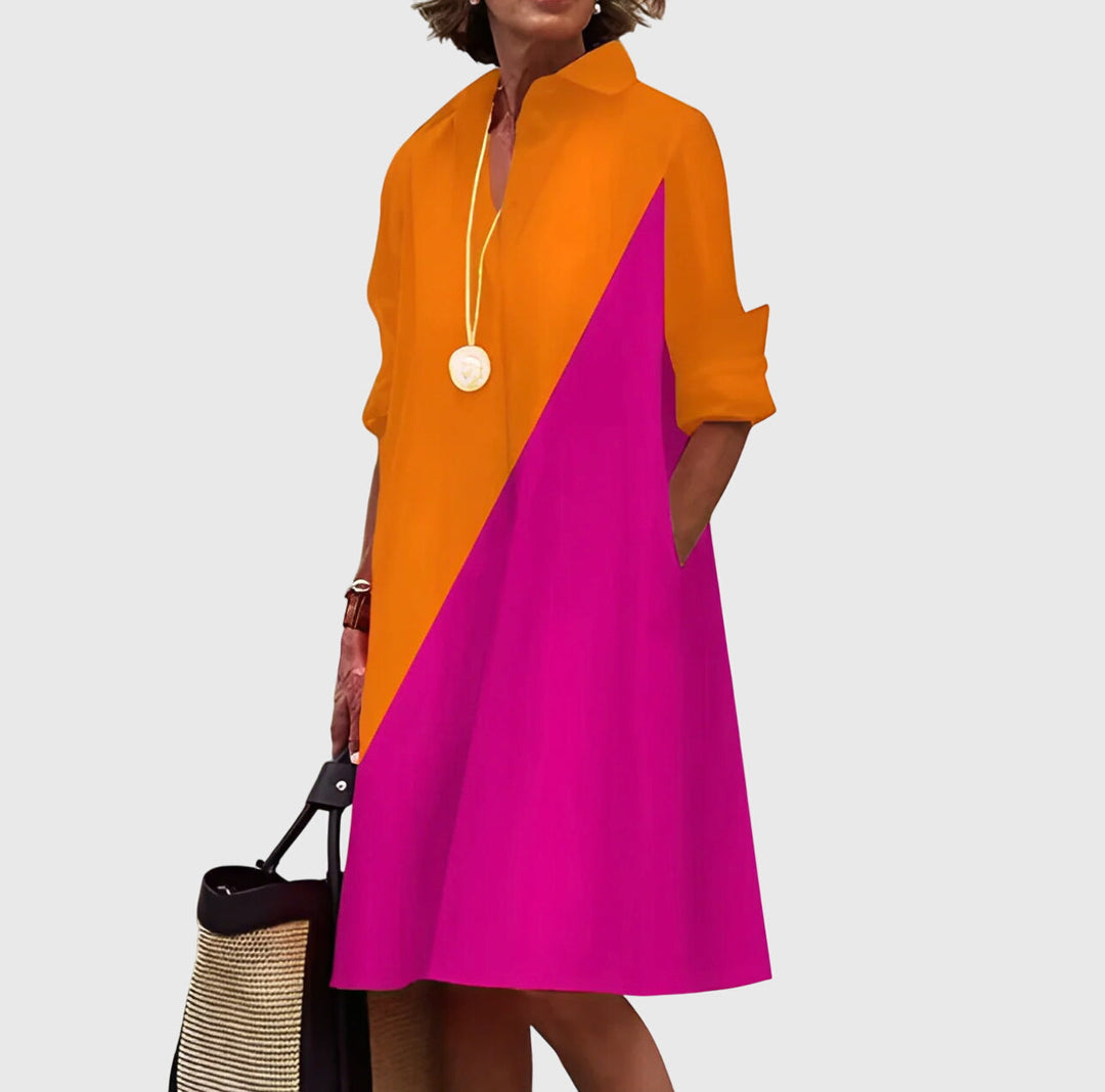 Carole - Women's Midi Dress with a Flowing Silhouette and Unmatched Comfort