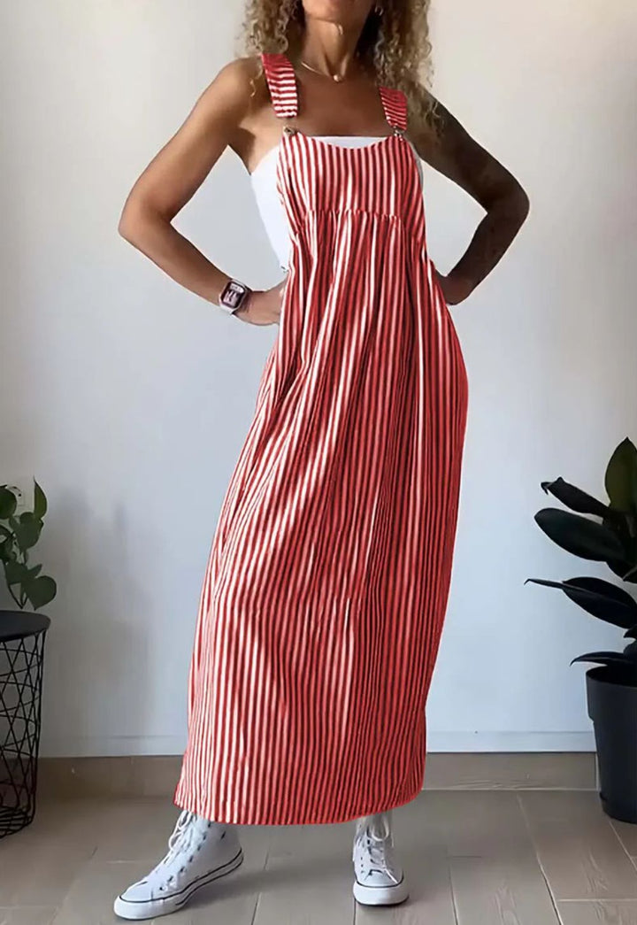 MARIELE STRIPED LONG DRESS