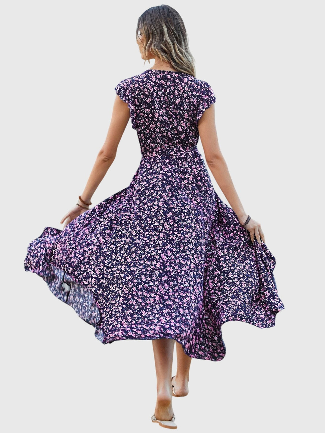 Adele - Floral Print Sleeveless Dress