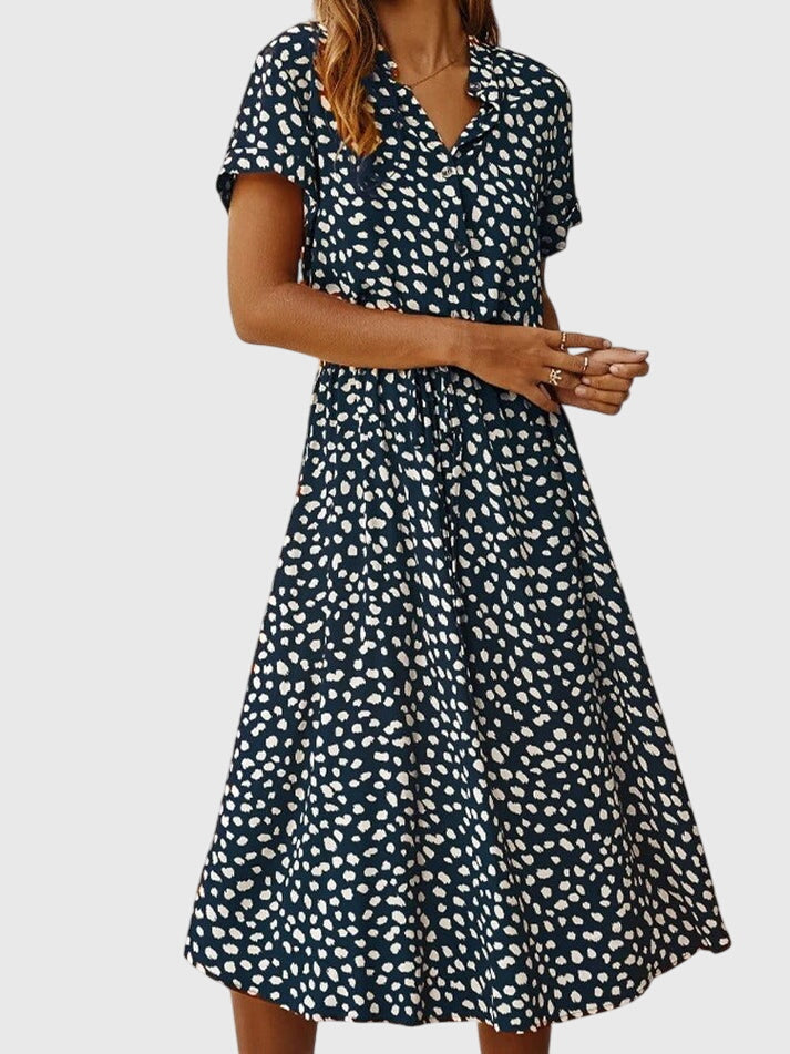 Amber | V-Neck Printed Dress