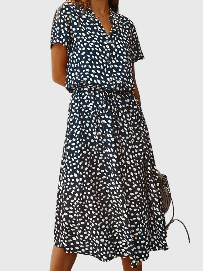 Amber - V-Neck Printed Dress