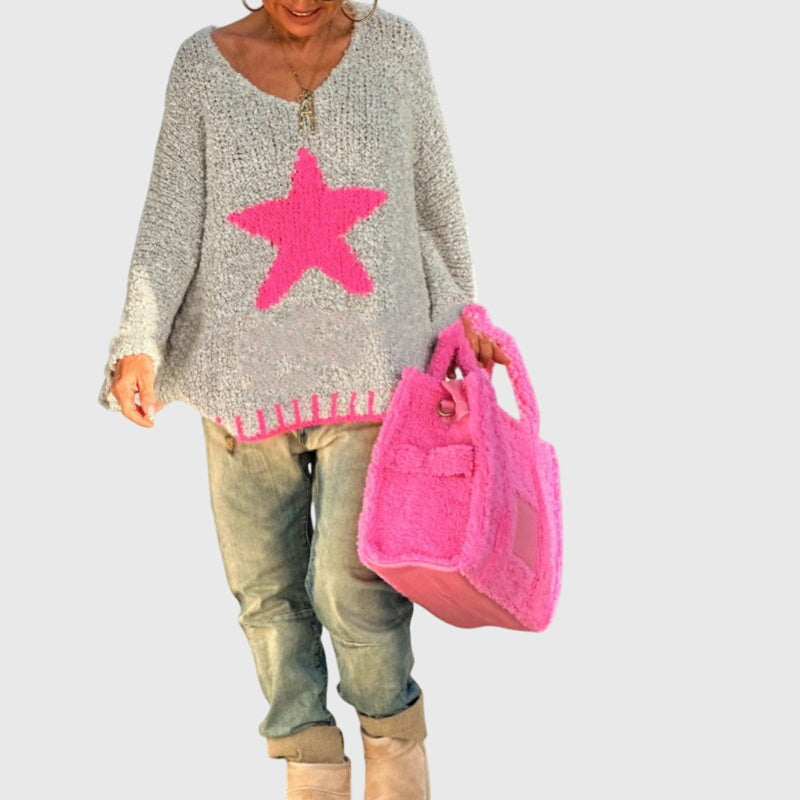 Aria V-Neck Knit Sweater