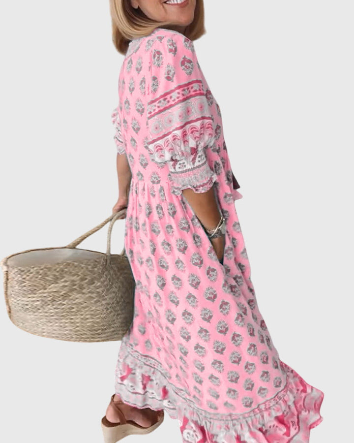 Bridget - V-Neck Printed Dress