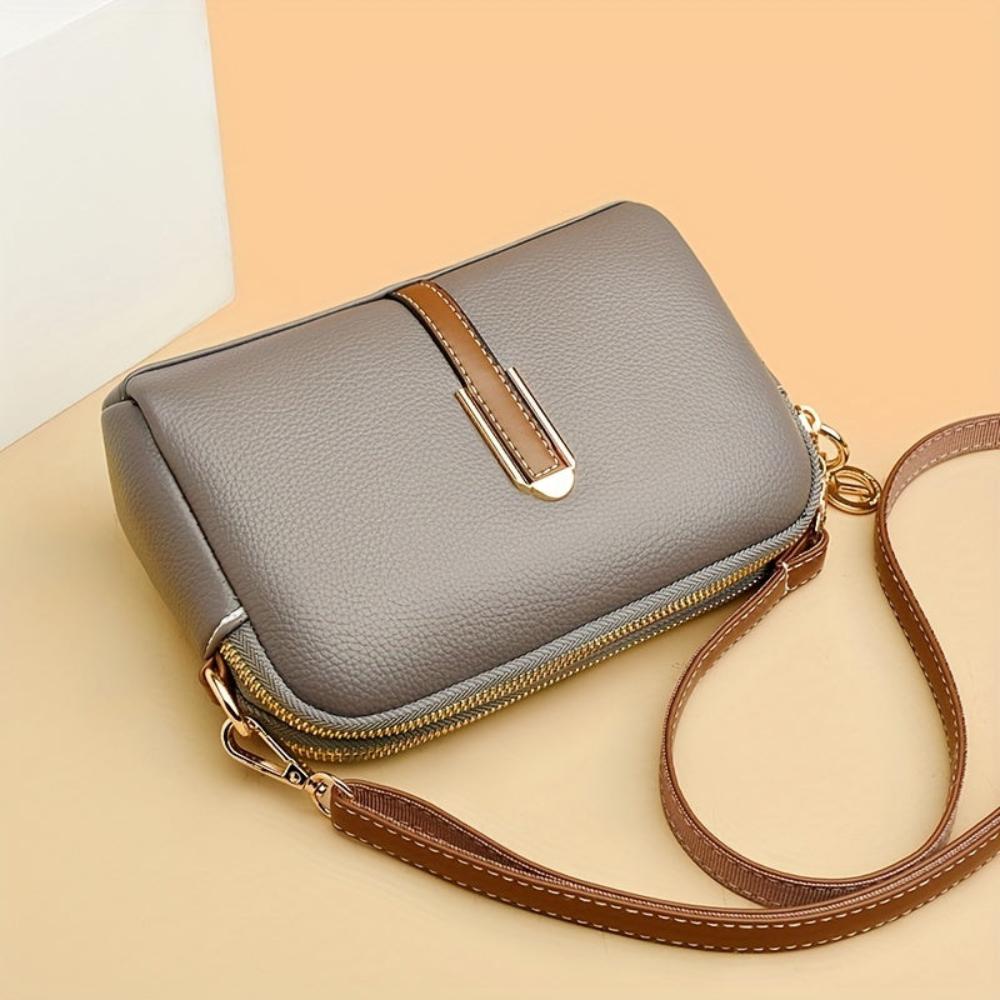 Mila Litchi Embossed Print Crossbody Bag