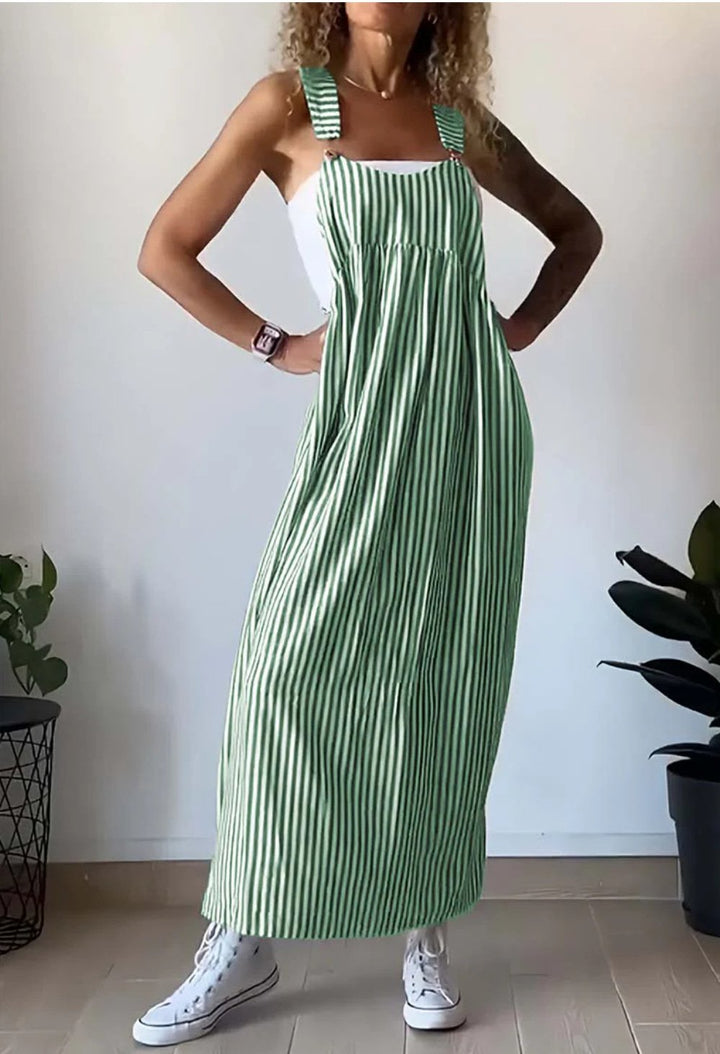 MARIELE STRIPED LONG DRESS
