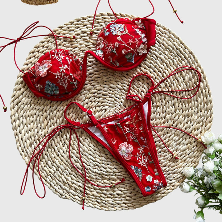 Aster | Elegant Embroidered Swimwear Set