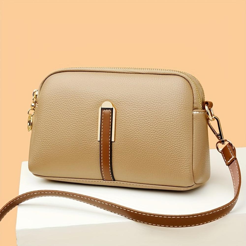 Mila Litchi Embossed Print Crossbody Bag