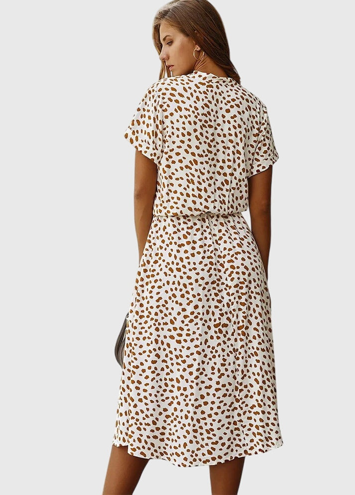 Amber - V-Neck Printed Dress