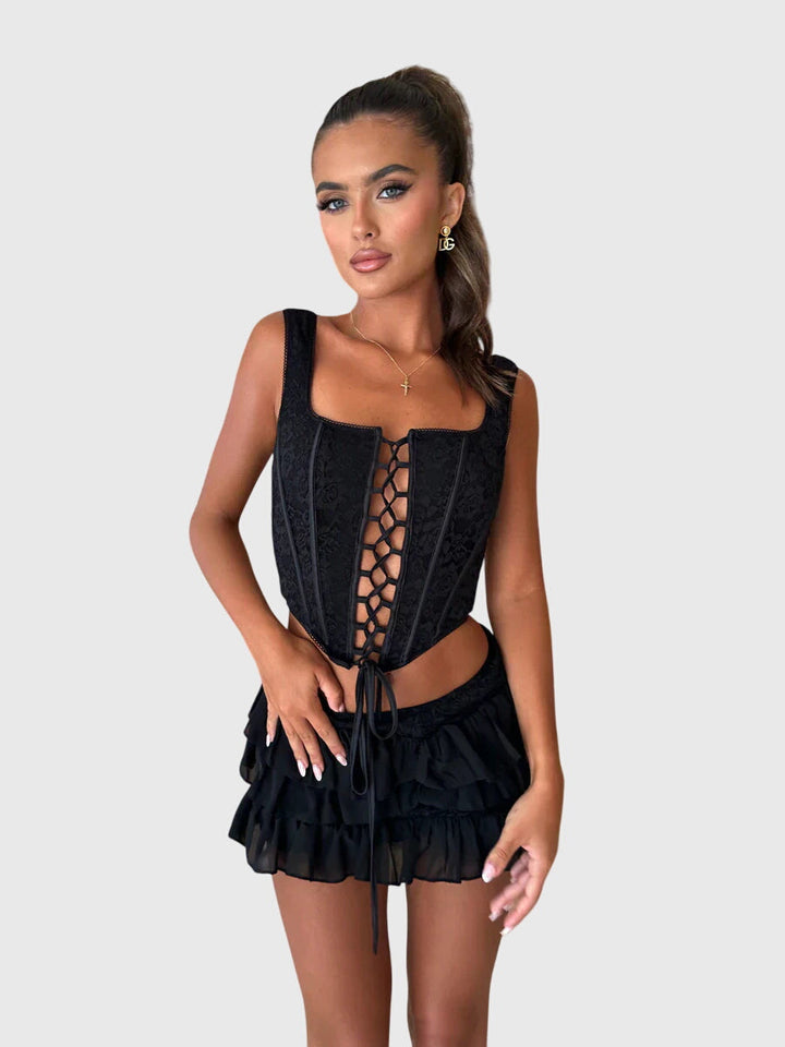 Aelita | Corset Set with Lace-Up Detail