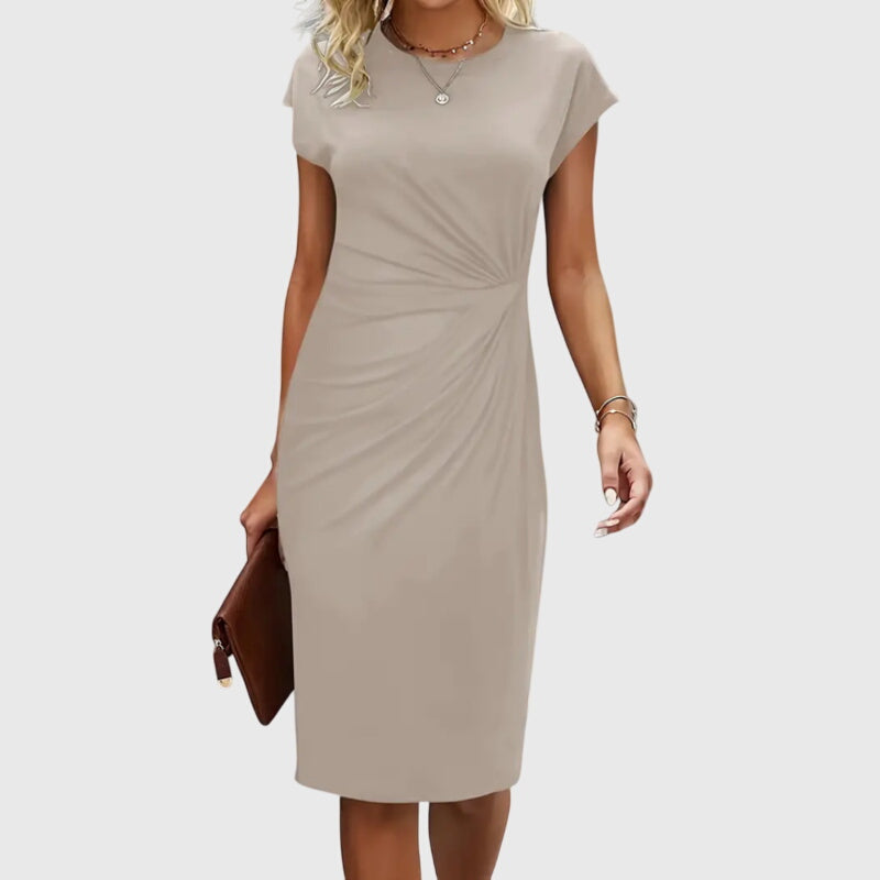 Anouk - Women's Short Sleeve Midi Dress for Formal Occasions