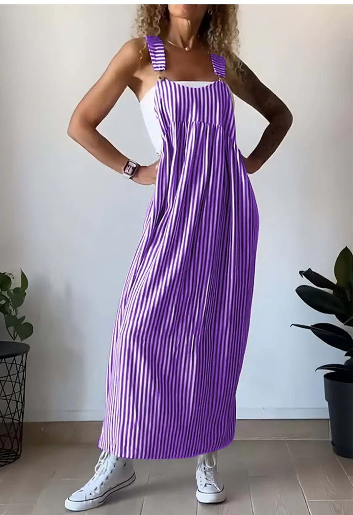 MARIELE STRIPED LONG DRESS