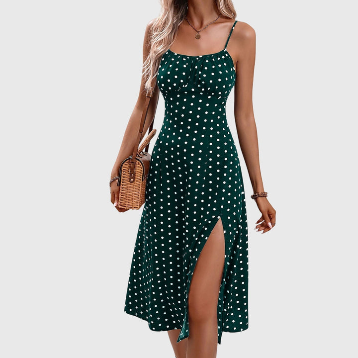 Aprille – Midi Dress with Polka Dot Print