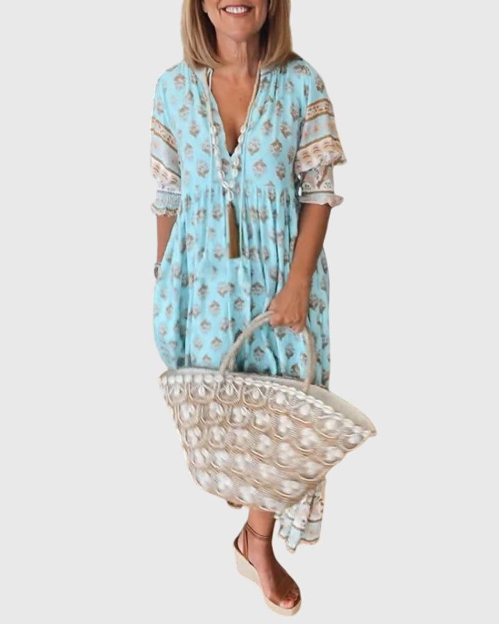 Bridget - V-Neck Printed Dress