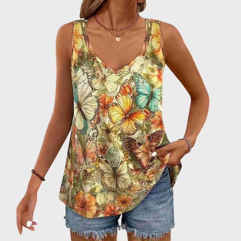 Carolyn - Butterfly Print Tank Top