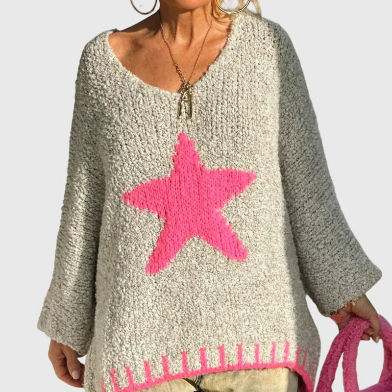 Aria V-Neck Knit Sweater