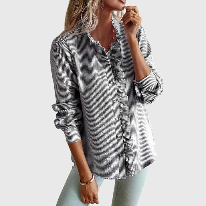 Alice - Long Sleeve Ruffle Blouse