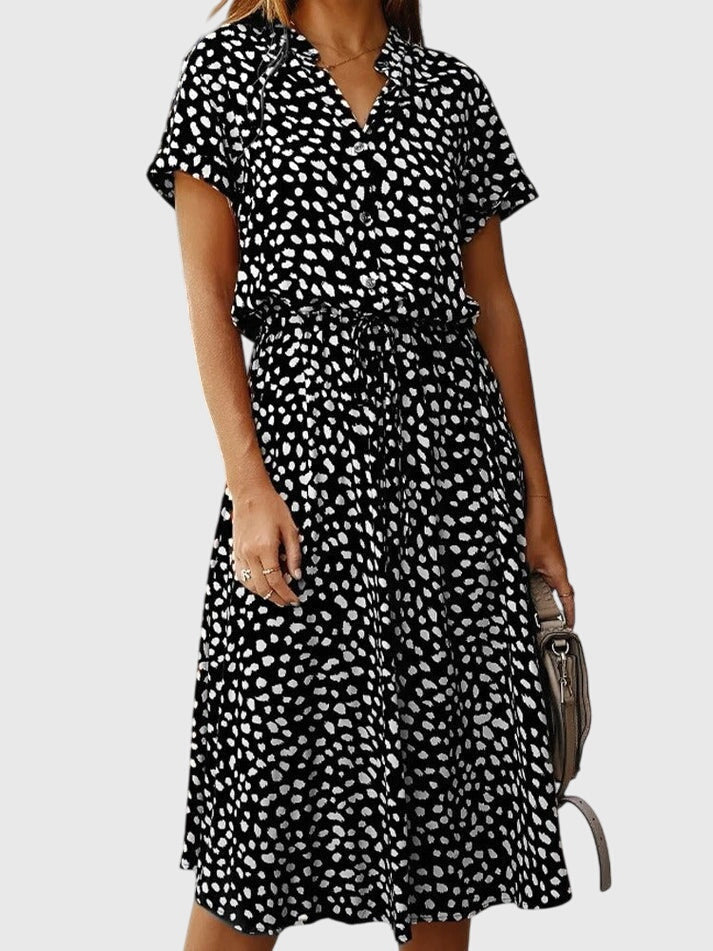 Amber - V-Neck Printed Dress
