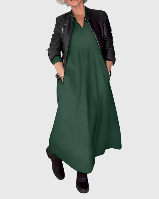 Amanda - Elegant V-Neck Maxi Dress
