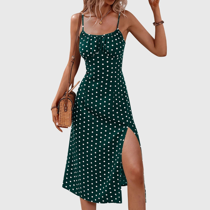 Aprille – Midi Dress with Polka Dot Print