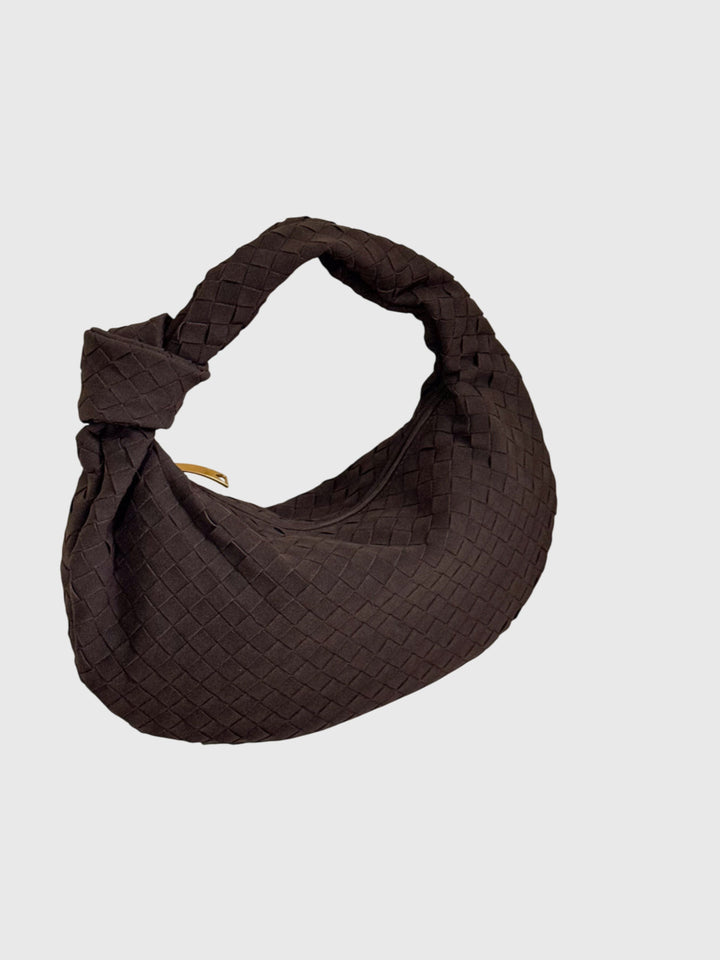 Celeste | Medium Suede Bag with Knotted Braided Detail