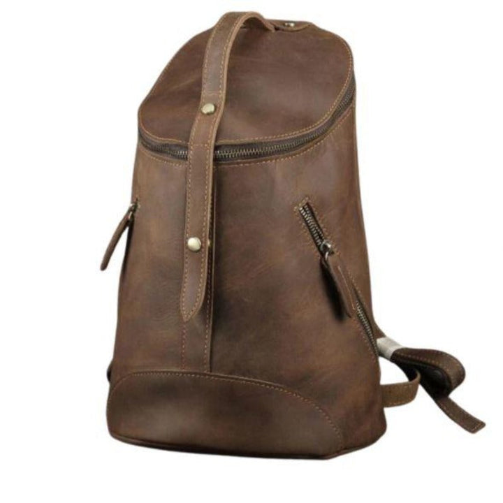 Retro Leather College Backpack