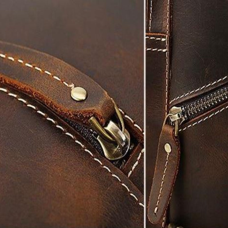 Classic Leather Backpack with Timeless Charm