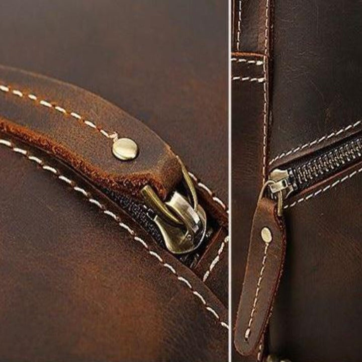 Classic Leather Backpack with Timeless Charm
