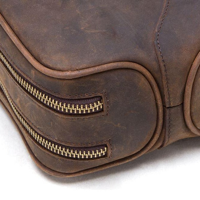 Premium Crazy Horse Leather Dopp Kit