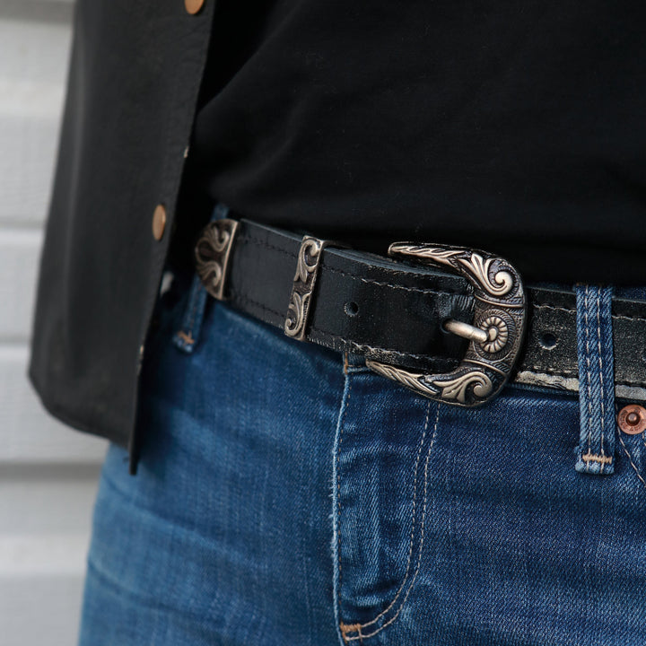 Glossy Black Patent Leather Belt