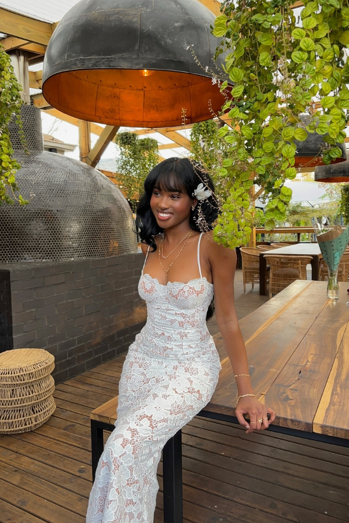 Aderyn | Lace-Trimmed Silhouette Dress